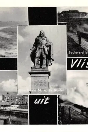 Vlissingen Groeten uit met monument Boulevard bij storm Vissershaven HC7714 Nowość