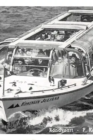 Amsterdam Reclame kaart Rondvaart P. Kooij Rokin Schip Koningin Juliana HC7710 Wysoka jakość