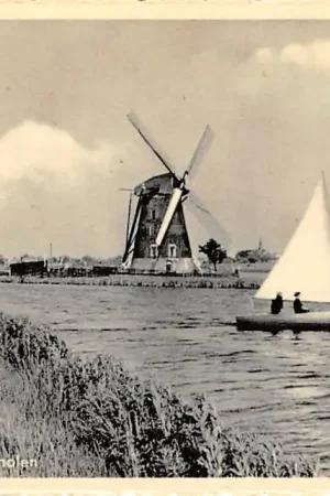 Oude Wetering Googermolen met zeilschepen Molen 1953 HC7229 Niska cena