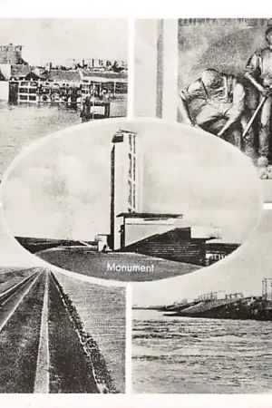Wieringen Afsluitdijk Verkeersbrug Sluizen Monument 1951 IJsselmeer HC7204 Popularny