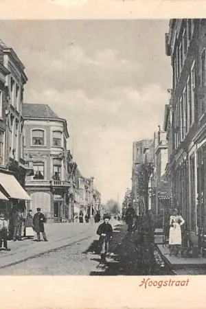 Wyprzedaż Gouda Hoogstraat Kleiweg met niet afgebouwde R.K. kerk HC7139