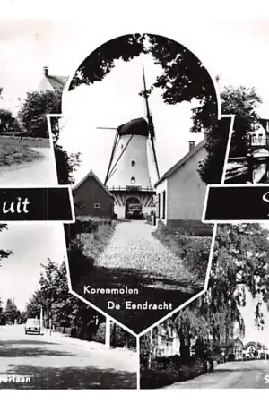 Premium Dirksland Groeten uit 1963 Molen De Eendracht 't Hoekje Ring Stationsweg C. Zaayerlaan Goeree-Overflakkee HC6482