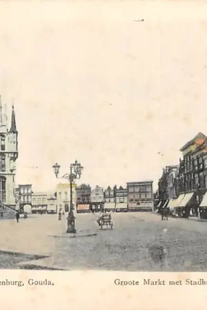 Zwrot pieniędzy Gouda Markt met Stadhuis 1901 Uitg. J.T. Swartsenburg HC6405
