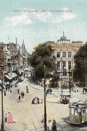 Rabat Rotterdam Boymansplein RTM Tram Lijn 2 en 8 1915 HC6384