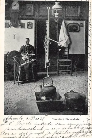 Almelo Twente Twentsch Binnenhuis 1907 Klederdracht Vintage HC6050 Darmowa dostawa