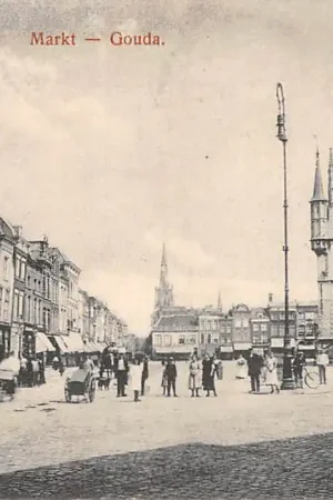 Gouda Markt hoek Groenendaal Stadhuis HC5927 Oryginalny