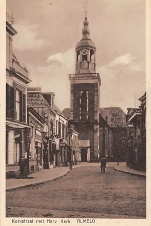 Tylko dziś Almelo Kerkstraat met Hervormde Kerk 1937 HC5753