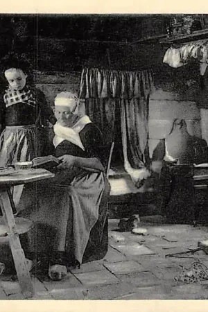 Niska cena Veluwe Stille aandacht Vrouwen lezen uit de Bijbel Klederdracht 1938 Vintage HC5591