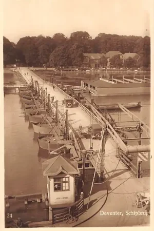 Deventer Schipbrug Auto Gemeentelijk Zwembad 1933 Type fotokaart HC5513 Nowość