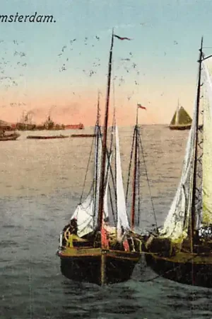 Amsterdam Vissers schepen uit Urk op het IJ Sleepboot Scheepvaart Schepen HC5328 Popularny