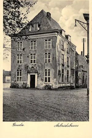 Gouda Nieuwe Markt Arbeidsbeurs Agnietenkapel 1943 HC5304 Wyprzedaż