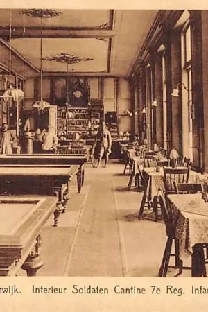 Harderwijk Interieur Soldaten Cantine 7e Reg. Infanterie 1933 Militair Biljart HC5228 Zwrot pieniędzy