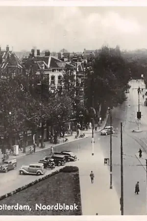 Rotterdam Noordblaak Auto Tramhalte 1940 HC5153 Promocja