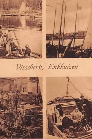 Enkhuizen 1925 Visscherij Vierluik Vissers schepen HC5084 Kup teraz