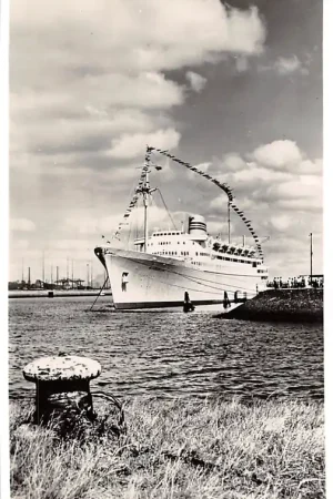 Nowość Scheepvaart m.s. Bergensfjord van Den Norske Amerikalinje A\\/S\\/ Mobil Oil Rotterdam Schepen HC4458