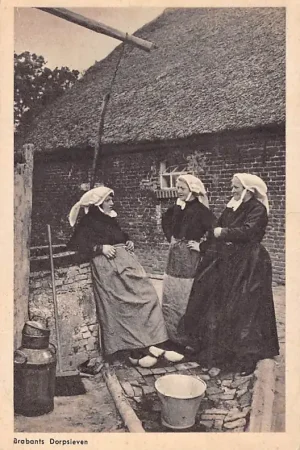 Noord-Brabant Dorpsleven Buurpraatje Boerinnen Klederdracht Vintage HC4163 Zamów teraz
