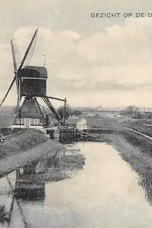 Ekspresowa dostawa Leerdam Gezicht op de drie molens 1924 molen HC3867