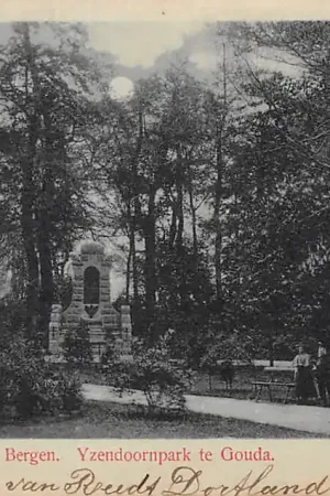 Gouda Houtmansplantsoen Monument Van Bergen Yzendoorn 1900 HC2948 Promocja