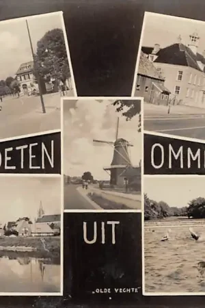 Ommen Groeten uit 1957 Molen Voorbrug Vechtstraat Zwembad Olde Vechte HC2420 Ekspresowa dostawa