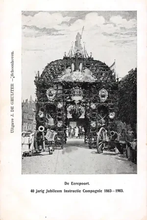 Schoonhoven De Eerepoort 40 jarig jubileum Instructie Compagnie 1903 Militair De Gruijter HC1598 Wysoka jakość