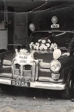 Onbekend Fotokaart Garage met Taxi en motorfiets HC1570 Rabat