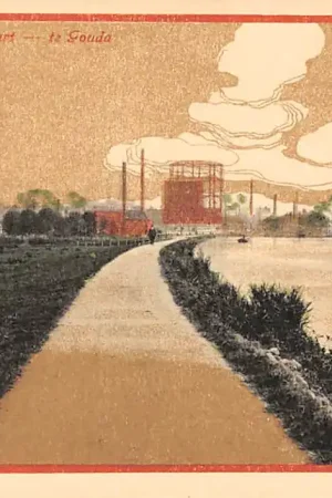 Gouda Nieuwe Vaart Gouwe Gashouder en Molen HC1566 Oferta limitowana