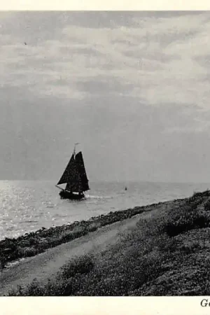 Popularny Harderwijk Gezicht op het IJsselmeer met vissers schip 1954 HC1482