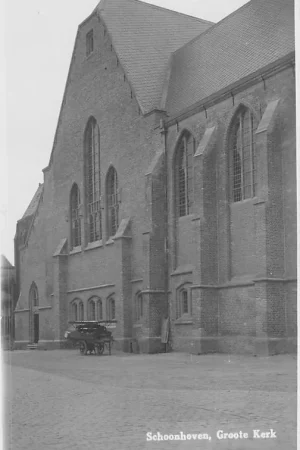 Schoonhoven Fotokaart Groote Kerk Groenteverkoper HC1346 Zwrot pieniędzy