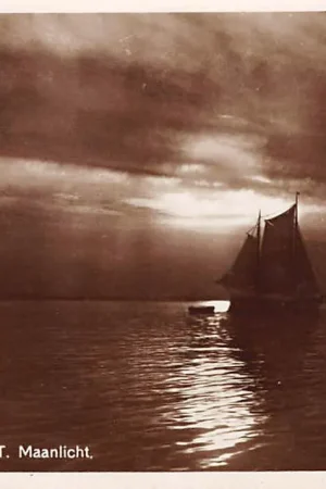 Zandvoort Groeten uit Maanlicht Vissers schip 1932 HC1328 Nowość