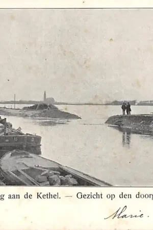 Ostatnia szansa Rotterdam Schiedam Kethel Rotterdam Overstrooming aan de Kethel Gezicht op den doorgebroken Dijk (1) HC17021