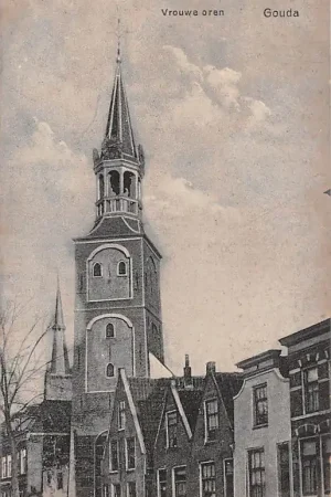 Najlepsza cena Gouda Nieuwehaven Vrouwetoren en Kleiwegkerk HC14699