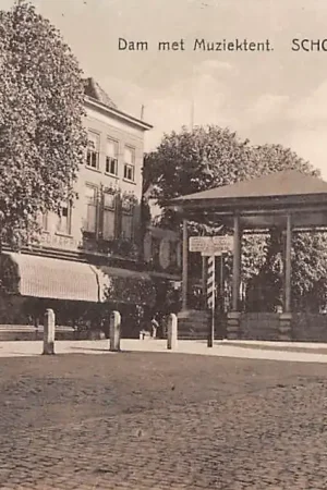 Schoonhoven Dam met Muziektent 1929 HC13316 Oryginalny