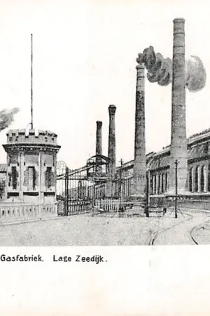 Rotterdam Lage Oostzeedijk Gasfabriek met rails van het Kolentreintje HC12518 Darmowa dostawa