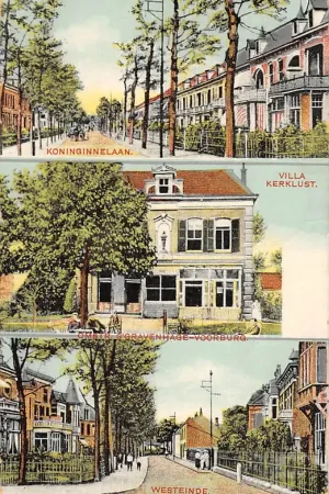 Nowość 's-Gravenhage Voorburg Koninginnelaan Villa Kerklust en Westeinde 1909 HC10363