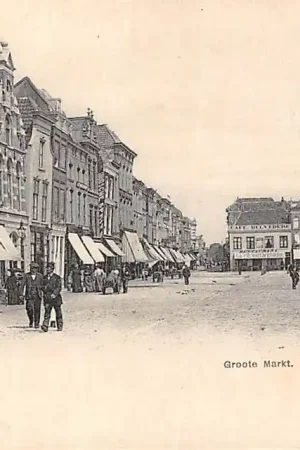 Gouda Groote Markt Stadhuis Niet afgebouwde kerk Kleiweg Volk 1902 HC108 Ekspresowa dostawa