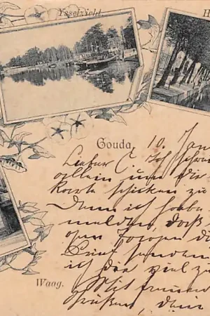 Tylko dziś Gouda Litho Gouwe Ysselzicht Haven en Waag Uitg. J.T. Swartsenburg 1899 HC27
