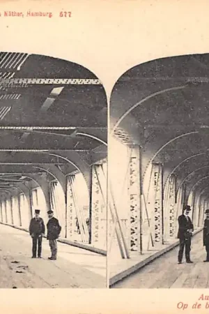 Popularny Canada USA Op de brug over de Niagara Upper Steel Arch Bridge Honeymoon bridge Sterokaart 1900 Noord-Amerika HC57022