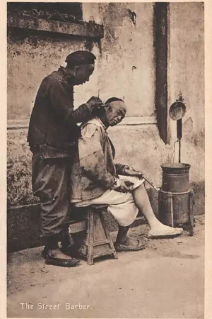 China The Street Barber De straat kapper Azië HC55736 Promocja
