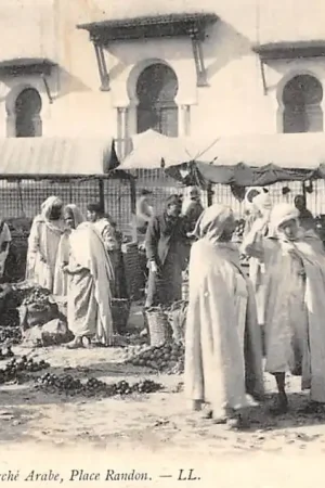 Algerije Alger Petit Marcher Arabe Place Randon Algeria 1909 Afrika Vintage HC51114 Premium
