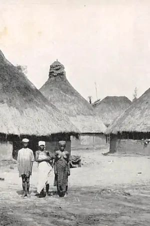 Darmowa dostawa Sierra Leone Macalay Neger gezin voor de hutten West Afrika Africa HC44026