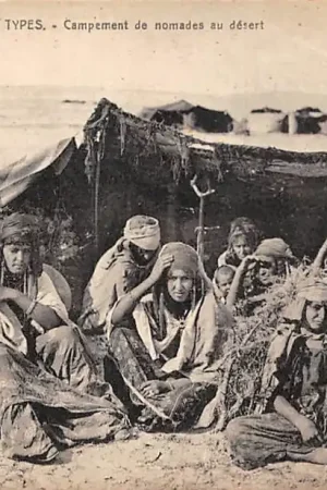 Algerije Scenes et Types Campement de nomades au desert Alger Afrika HC39455 Autentyczny