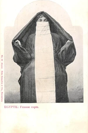 Egypte Femme Copte Koptische vrouw in traditionele kleding Egypt Afrika HC35893 Rabat