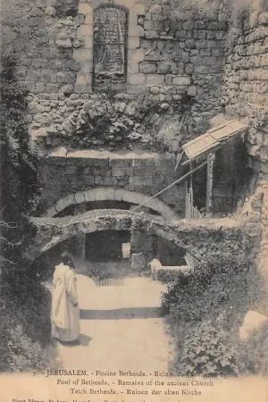 Wysoka jakość Israël Jerusalem Pool of Bethesda Remains of theancient Church AziëHC34641