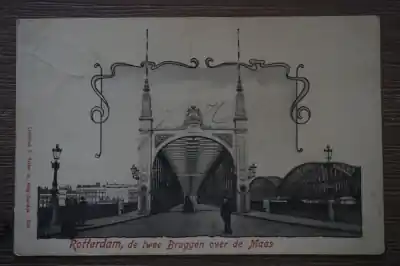 Rotterdam De twee bruggen over de Maas Autentyczny