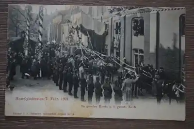 Huwelijksfeesten 7 Febr. 1901 De Gouden koets aan de groote kerk Niska cena