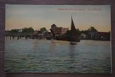 Zaandam gezicht op de zaan met Tolbrug Oryginalny