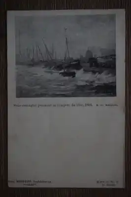 Oryginalny Scheveningen Pedant la tempete de Dec 1894 H. W. Mesdag