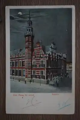 Den Haag Stadhuis bij avond Tylko dziś