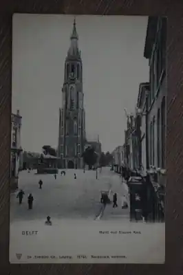 Delft Markt met Nieuwe kerk Wysoka jakość