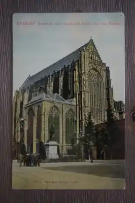 Utrecht Domkerk met standbeeld Graaf Jan van Nassau Wysoka jakość